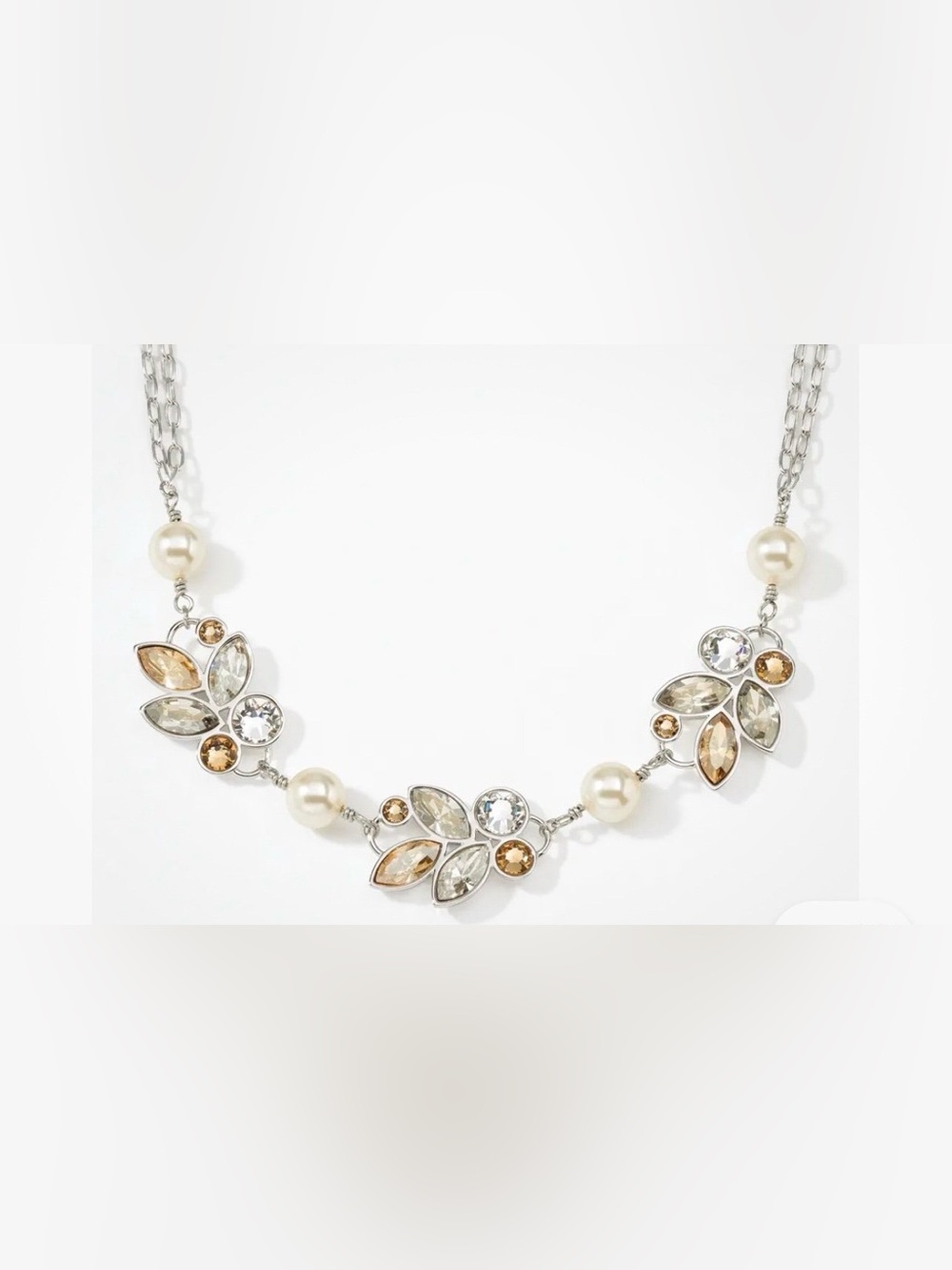 Touchstone Crystal Natural Beauty gorgeous crystal and pearl necklace BNIB